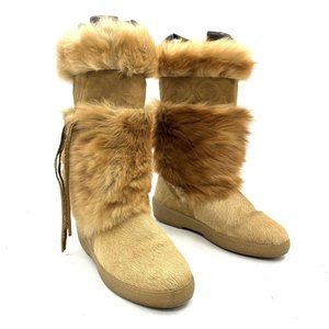 Oscar Sport Fur Boots Beige Tan Women's Size EU 41